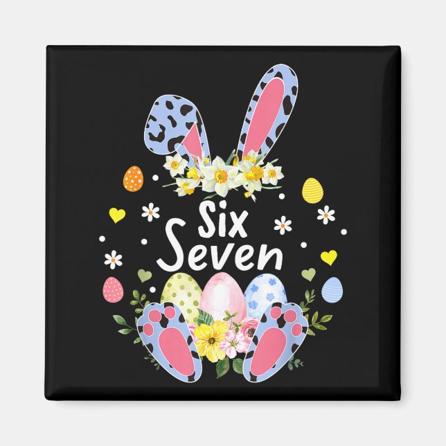 Imã Seis Sete 67 Meme 6 7 Bunny Leopardo Crianças Dive (Frente)