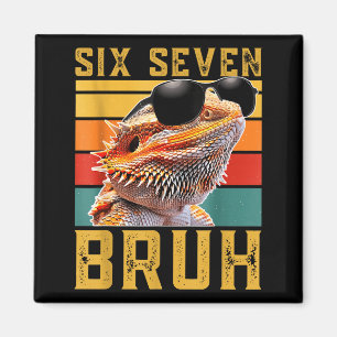 Imã Seis Sete 6 7 67 Meme Engraçado Design de Dragão B