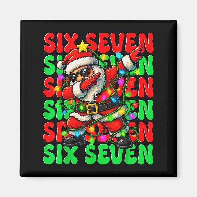 Imã Seis Sete 6 7 Meme Dabbing Papai Noel Natal 67 Paj (Frente)