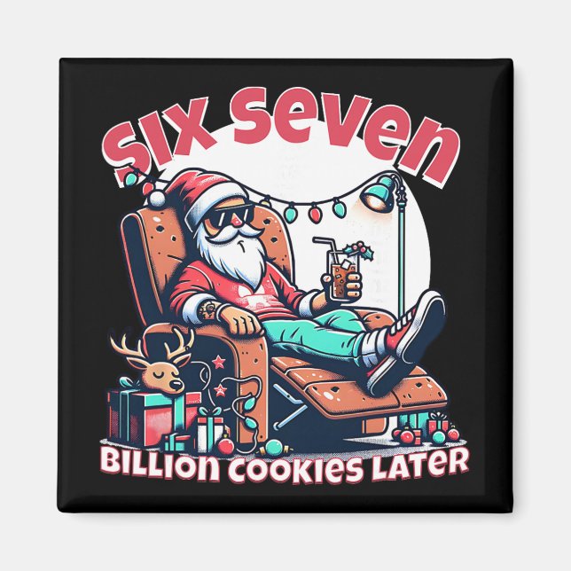 Imã Seis Sete Biscoitos de Natal para Meme de Natal En (Frente)