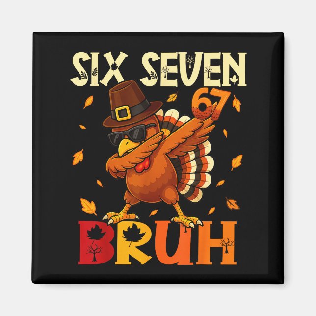 Imã Seis Sete Bruh 6 7 Meme Dabbing Peru Ação de Graça (Frente)