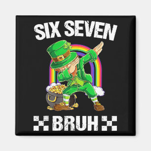 Imã Seis Sete Bruh Dabbing Leprechaun Dia de São Patrí