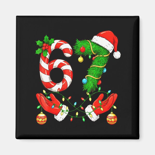 Imã Seis Sete Meme Natal 67 Papai Noel Natal Divertido (Frente)