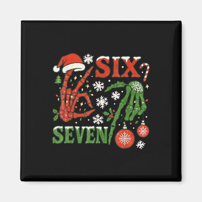 Imã Seis Sete Meme Natal 6-7 Natal Esqueleto Ha (Frente)