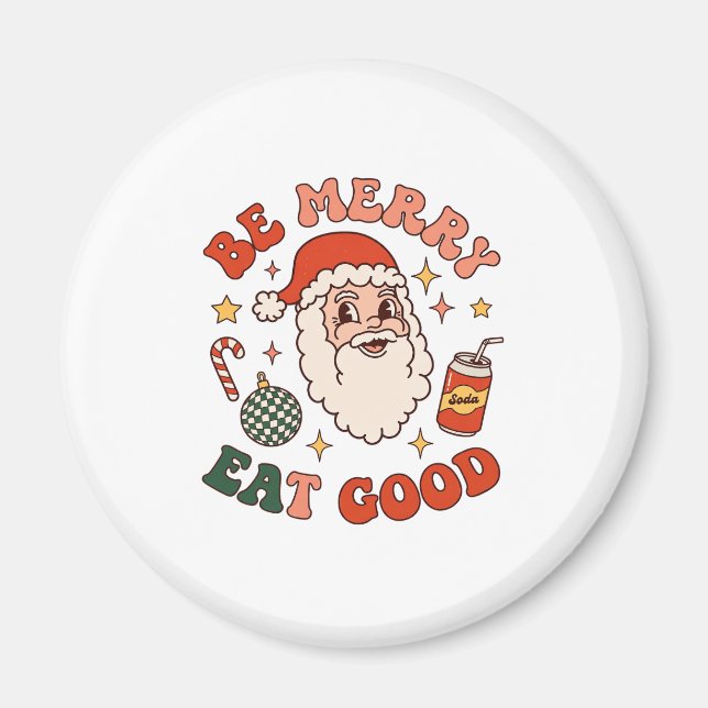 Imã Seja Alegre Coma Bom Natal Papai Noel Refrigerante (Frente)