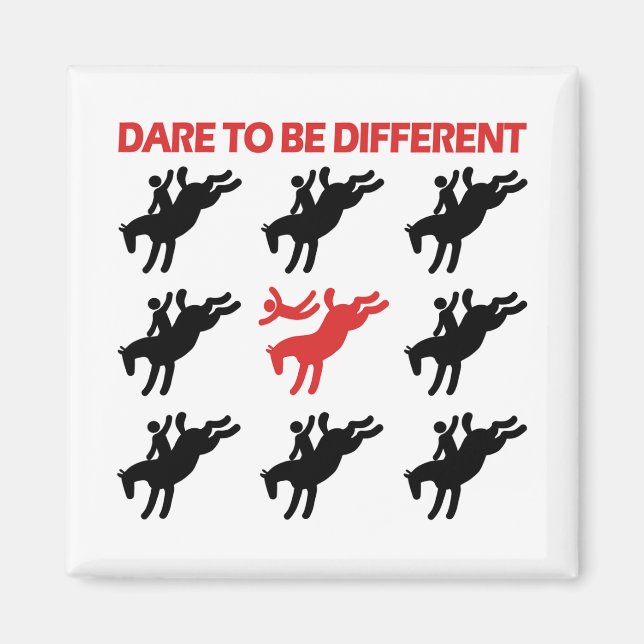 Imã Seja Diferente - Engraçada Dizendo Cavalo (Frente)