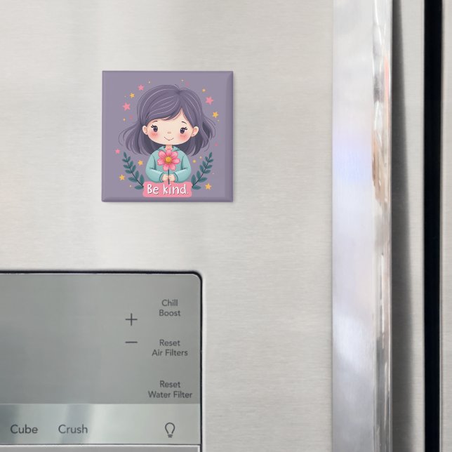 Imã Seja gentil com uma garota bonita com arte positiv (In Situ (Fridge))