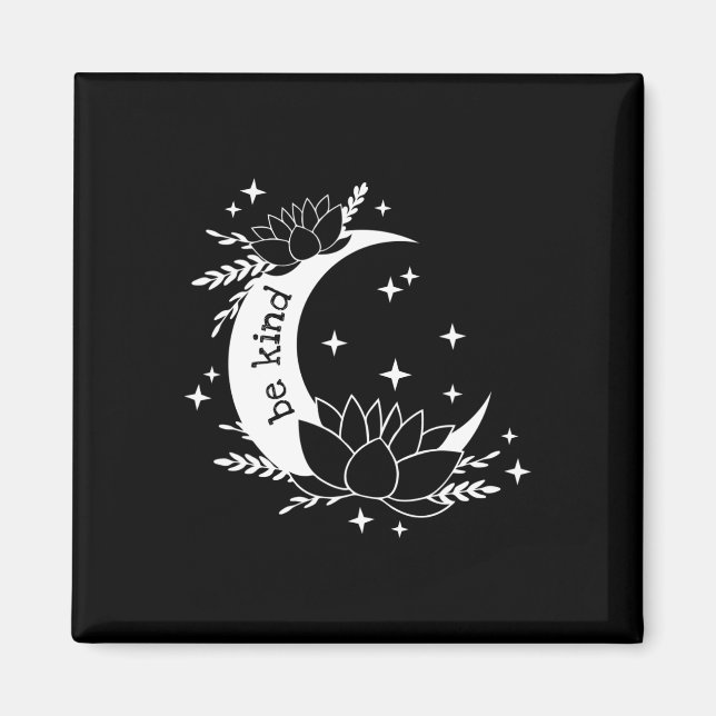 Imã Seja Gentil Lua e Flor de Lótus Yoga Meditação (Frente)