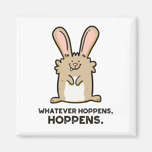 Imã Seja lá o que for, Hoppens Rabbit Pun Magnet (Frente)