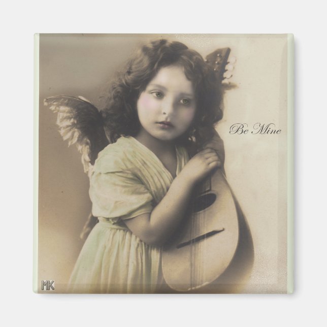 Imã Seja Minha Vintagem Valnetine Cupid Magnet (Frente)