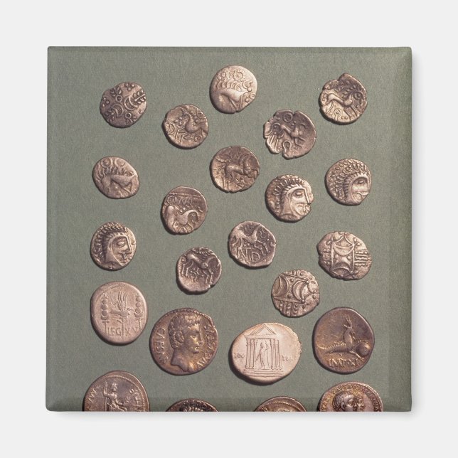 Imã Seleção de moedas cilíndricas e romanas (Frente)