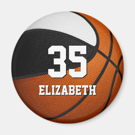 Imã seleção negra de basquetebol em branco crianças pe