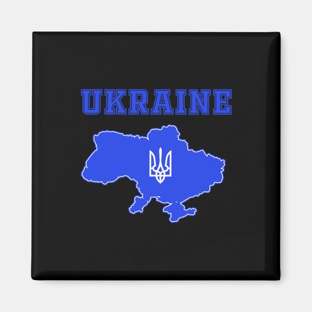 Imã Seleção Ucraniana de Futebol Camisa Ukr Mapa e Tri (Frente)