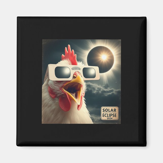 Imã Selfie Chicken Kids Mens Eclipse Solar (Frente)