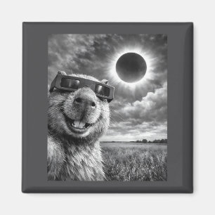 Imã Selfie de Capivara Animais Engraçados Eclipse Sola