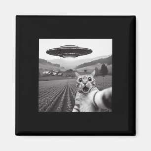 Imã Selfie De Gato Com Alienígena Ufo Gifes Engraçados