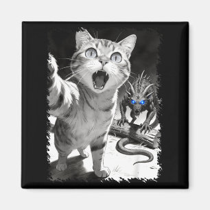 Imã Selfie de gato com chupacabra meme criptid funny 