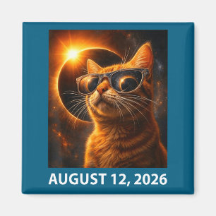 Imã Selfie de Gato Eclipse Total Solar 2026 12 de Agos