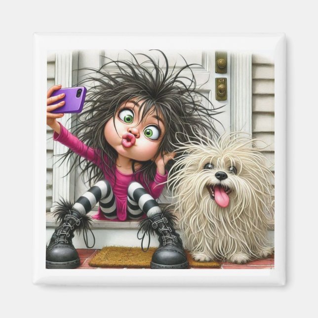 Imã "Selfie Divertido - Magnet" (Frente)