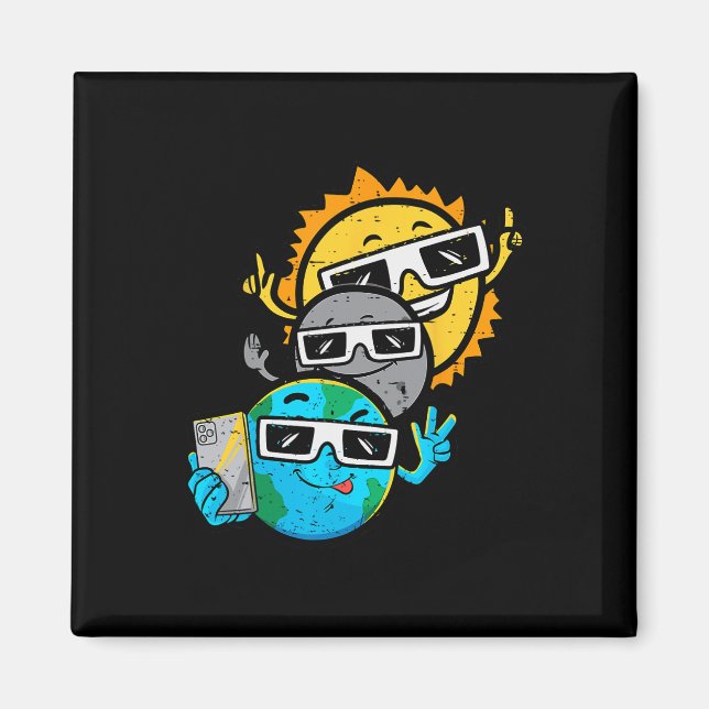 Imã Selfie Earth Moon Sun Chaser Total Eclipse Solar 2 (Frente)