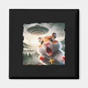 Imã Selfie Engraçado de Hamster com Viagem Espacial Me
