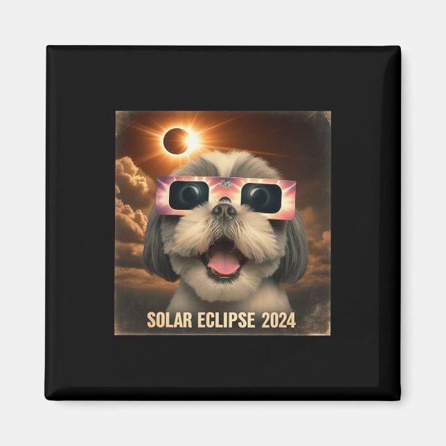 Imã Selfie Shih Tzu Kids Mens Eclipse Solar (Frente)