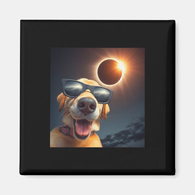 Imã Selfie Solar Eclipse Vestindo Gles Divertimento Am (Frente)