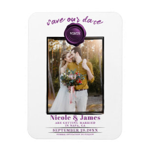 Ímã Selo de Cera de Ámbar Foto Casamento Salve a Data