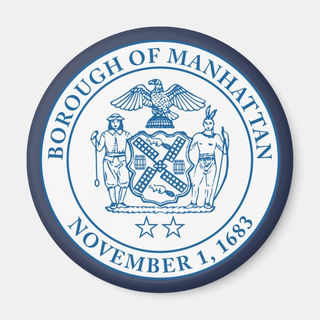 Imã Selo do Borough of Manhattan, NYC Magnet (Frente)
