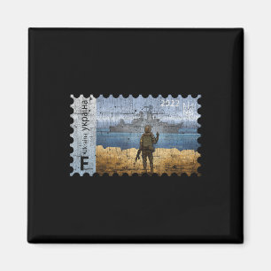 Imã Selo Postal Antigo da Ucrânia Bandeira Orgulho Dia