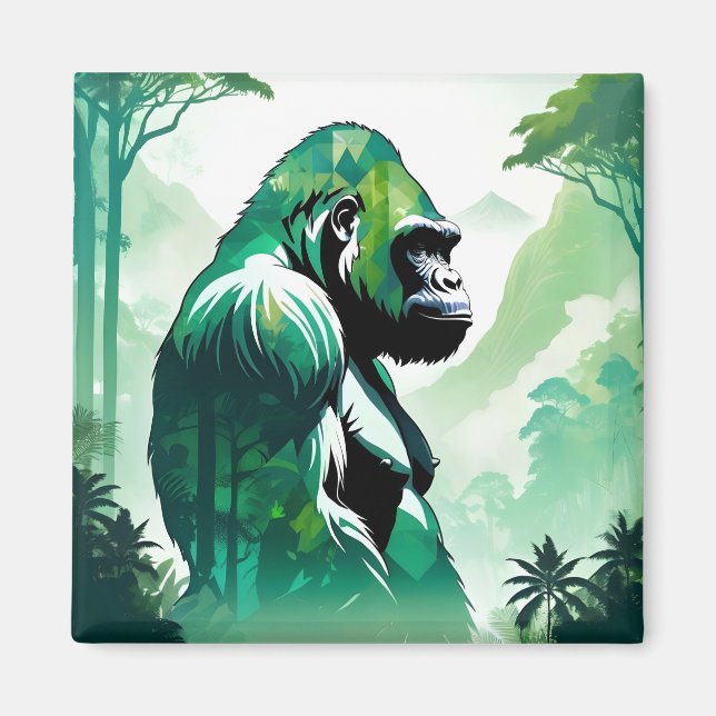Imã Selva de Gorilla Willife Animal Nature (Frente)