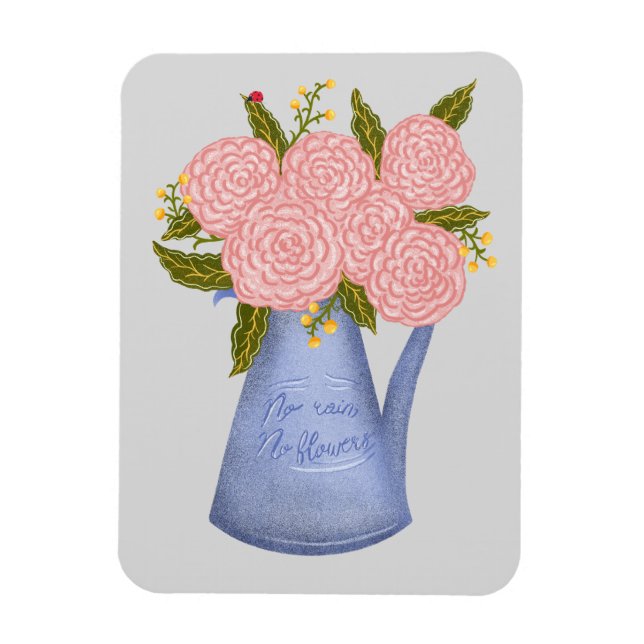 Ímã Sem chuva sem flores regador com flores (Vertical)