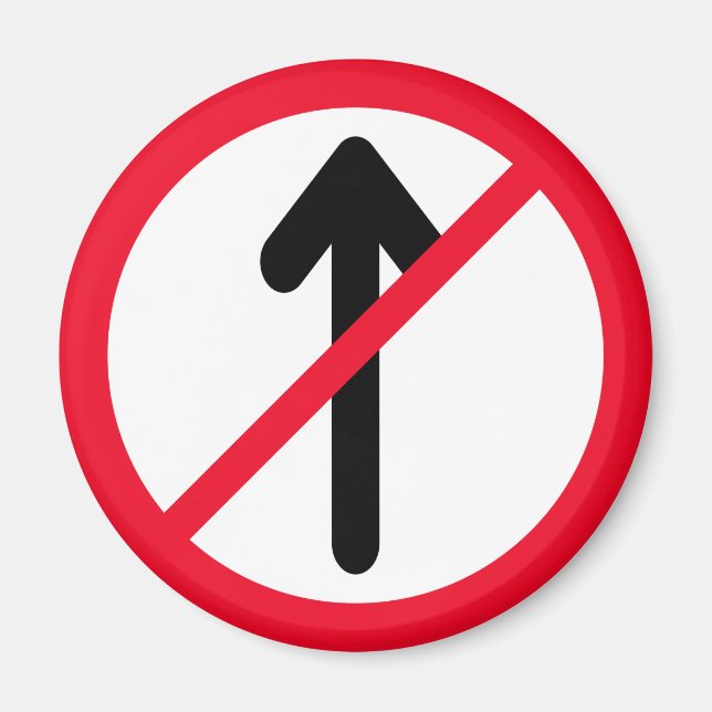 Imã Sem Círculo Vermelho de Entrada | Sinal rodoviário (Frente)