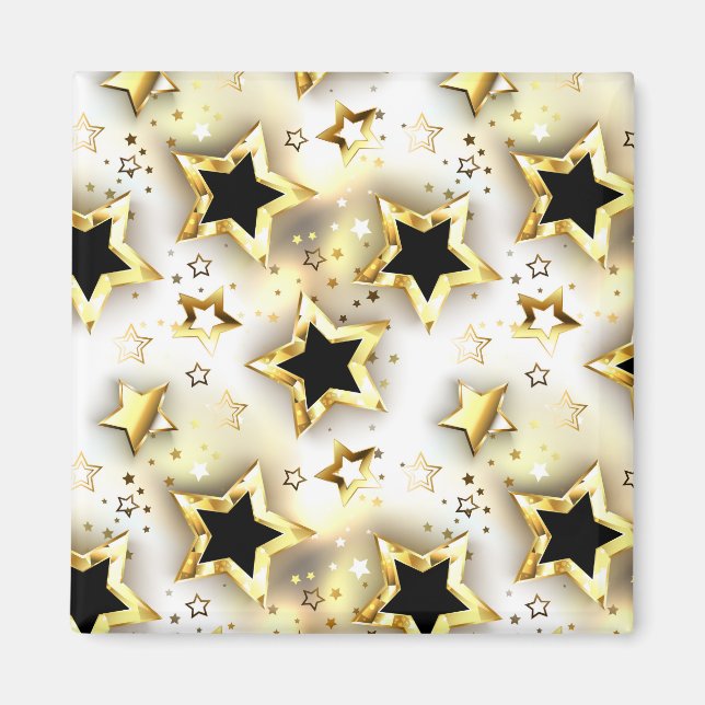 Imã Sem costura leve com estrelas douradas (Frente)