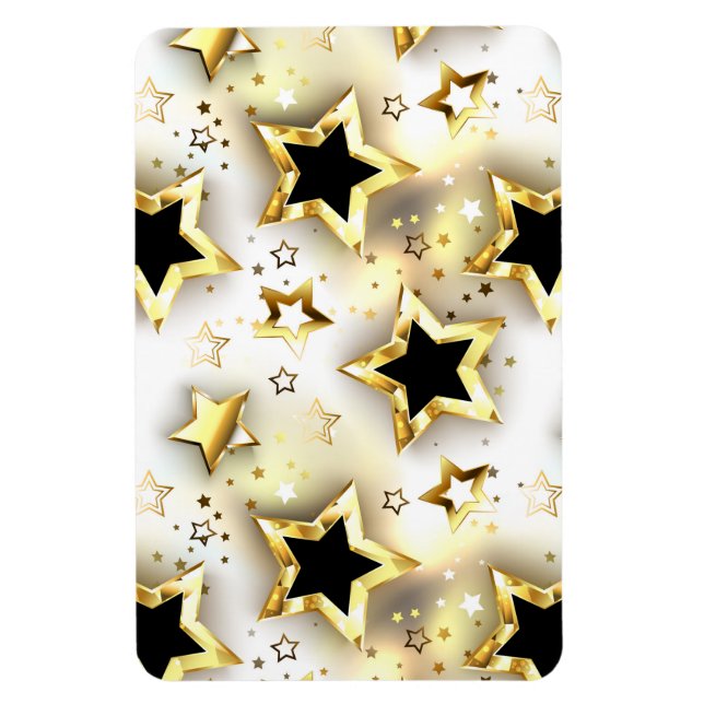 Ímã Sem costura leve com estrelas douradas (Vertical)