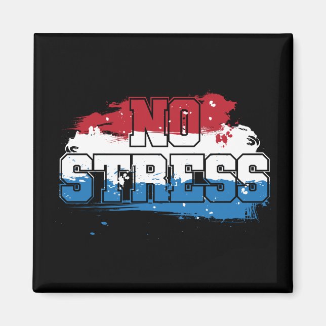 Imã Sem Estresse - Mindset Positivo Azul Branco Vermel (Frente)