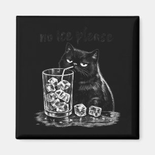 Imã Sem gelo por favor meme de gato vintage engraçado