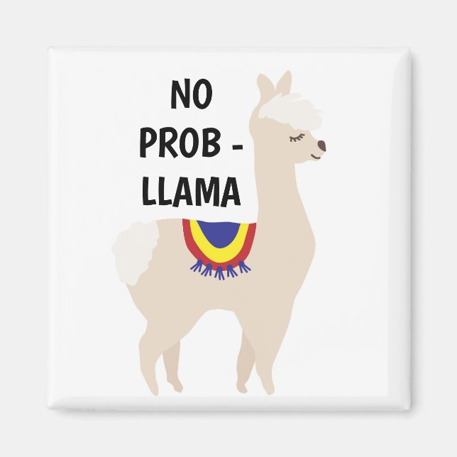 Imã Sem Ilustração Básica de Llama (Frente)