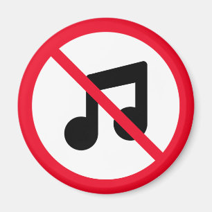 Imã Sem Música Sinal de círculo vermelho Magnet