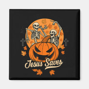 Imã Sem Ossos Sobre Isso Jesus Salva Halloween Cristão