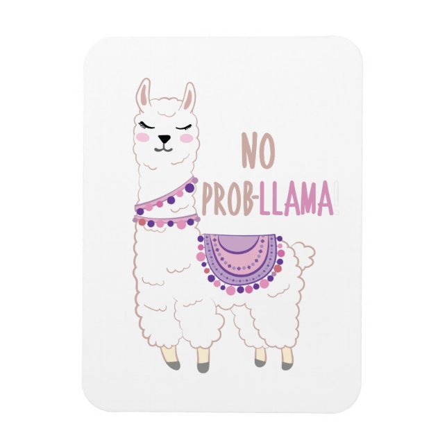 Ímã Sem Problemas Llama Funny (Vertical)