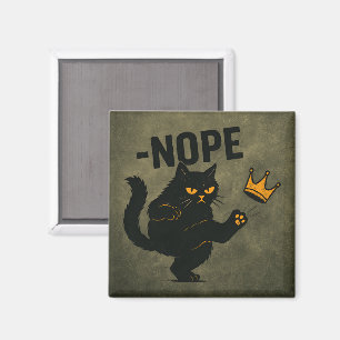 Imã Sem Reis Na América, Gato Negro Engraçado Coroa