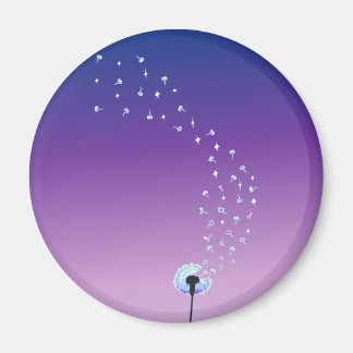 Imã Sementes de Dandelion voando no vento - Roxo