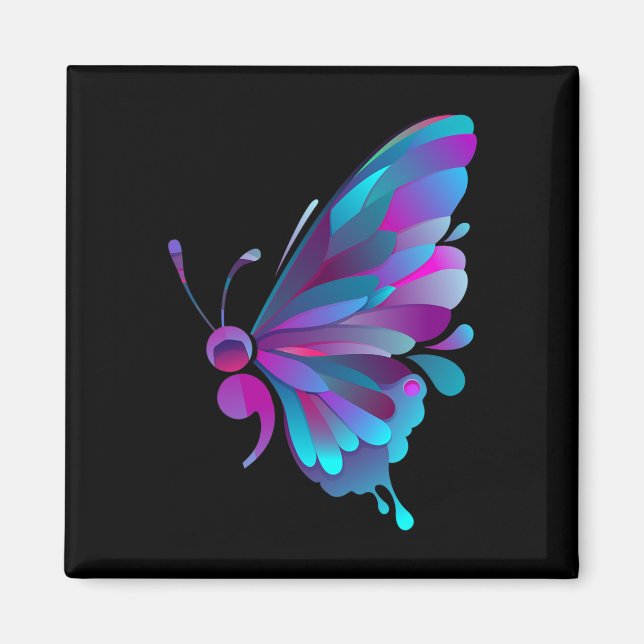 Imã Semicolon Butterfly Tatuagem Mental Semicolon (Frente)