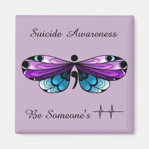 Imã Semicolon de Borboleta de Sensibilização Suicida