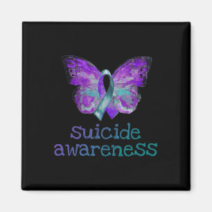 Imã SemiColon de Borboleta Teal Púrpura e Sensibilizaç