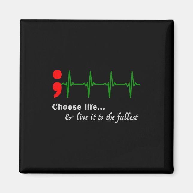 Imã Semicolon Ekg Prevenção de Consciência Suicida (Frente)