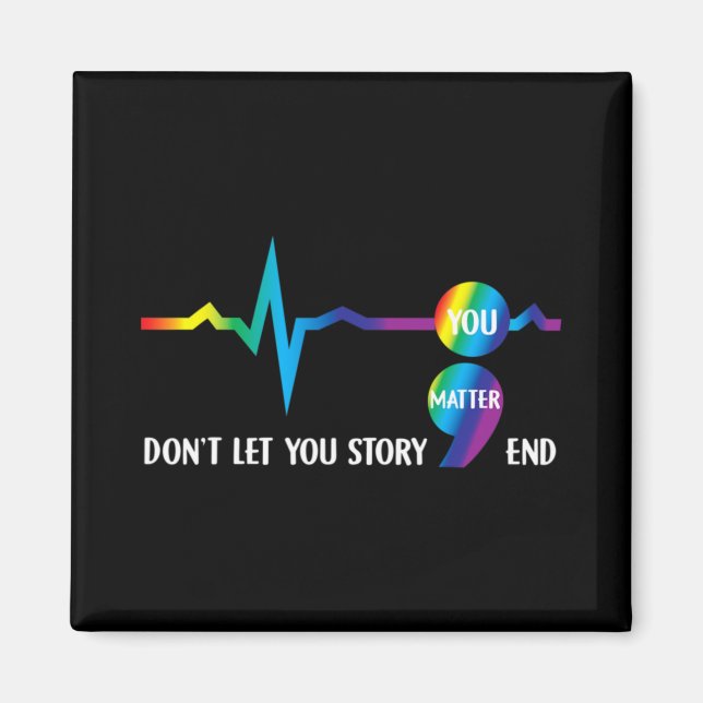 Imã Semicolon Mental Health Awareness Suicide Preventi (Frente)