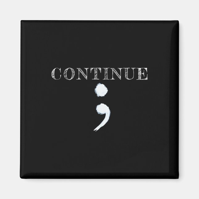 Imã Semicolon Saúde Mental Sensibilização Suicídio Pre (Frente)