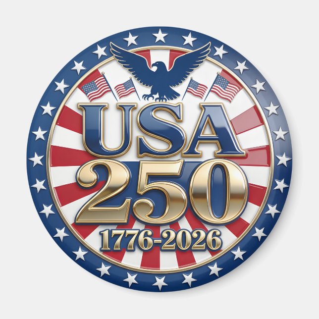Imã Semiquincentenário da América 1776-2026 EUA 250 (Frente)